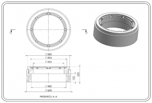 ADAPTER DO TELESKOPOWYCH WŁAZÓW I WPUSTÓW DN425   TXP/425/480/230