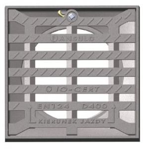 WPUST CUBE D400 H115 500X500/UR/T PLUS, UCHYLNY, RYGLOWANY QB1, POD KOSZ, PŁASKI FANSULD