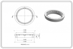 ADAPTER DO TELESKOPOWYCH WŁAZÓW I WPUSTÓW DN425   TXP/425/K