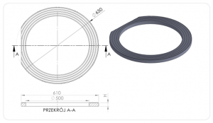 PIERŚCIEŃ WYRÓWNAWCZY TWORZYWOWY (3/4)   T2/500/100