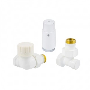 ZESTAW TERMOST. GZ1/2 X GW1/2, BIAŁY, OSIOWO-PRAWY,  GŁOWICA MINI M30X1,5 SCHLOSSER (602200066)