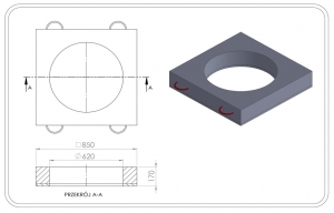 PŁYTA FUNDAMENTOWA ODCIĄŻAJĄCA   T04/850/620/170