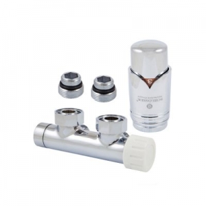 ZESTAW DUO-PLEX 3/4XM22X1.5 KATOWY PRAWY GŁ. BRILANT Z  NYPLAMI, CHROM SCHLOSSER (602100005)