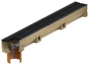 ACO  Euroline Kanał z  króćcem odpływowym O 110 kanał 1,0 m ruszt z żeliwa 38706