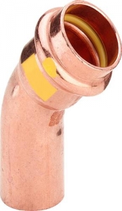 VIEGA PROFIPRESS GAZ ŁUK 45° Z SC (MIEDŹ)   22 NYPL.