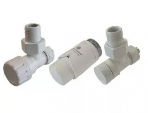 ZESTAW TERMOSTATYCZNY ELEGANT KĄTOWY ZŁĄCZKA PEX 16X2 - BIAŁY SCHLOSSER (604200012)