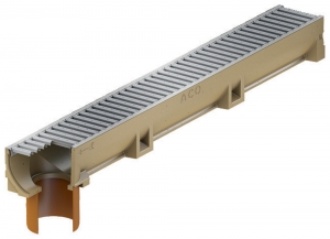 ACO Euroline Kanał z  króćcem odpływowym O 110 1,0 m ruszt ze stali ocynk. 38701