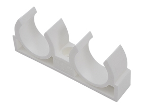 UCHWYT TWORZ PODWÓJNY   2 x 32   PPR BIAŁY WAVIN