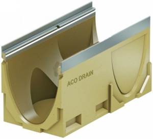 ACO DRAIN Multiline V 200 Korytko z polimerbetonu V 200 0.2 , z odpływem w dnie z uszczelką, , z bocznymi wyżłobieniami do podłączeń kątowych, Krawędzie ze stali ocynkowanej