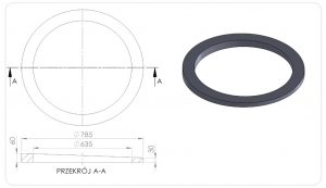 PIERŚCIEŃ WYRÓWNAWCZY TWORZYWOWY KLIN   T1K/635/30/60