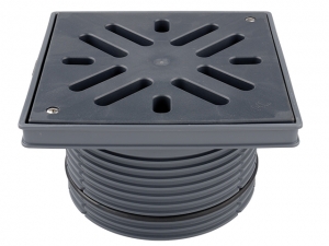 Nasada z ramą z tworzywa sztucznego i przykręcanym rusztem z worzywa sztucznego do serii wpustów podwórzowych