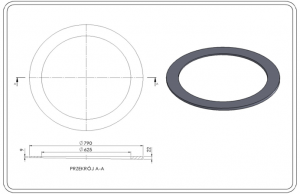 PIERŚCIEŃ WYRÓWNAWCZY TWORZYWOWY KLIN   T1K/625/9/22